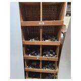 Wooden Organizer with Assorted Metal Hardware