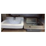 Stainless Steel Sink and Porcelain Wall Sink