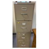 Four-Drawer Metal Filing Cabinet, Neutral Finish