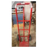 Red Metal Hand Truck with Pneumatic Wheels