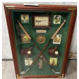 Framed Golf Memorabilia Shadow Box Display