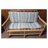 Rattan Loveseat Frame with Cushions