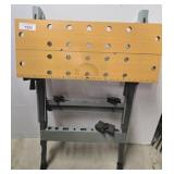 Folding Workbench with Wooden Top and Metal Frame