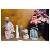 Painted Ceramic Oriental Figurine, 14 Inches Tall
