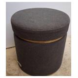 Round Padded Storage Ottoman With Removable Lid
