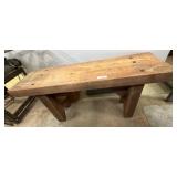 Wooden primitive bench ï¿½with Angled Legs