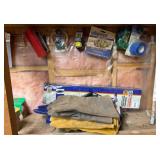 Various Tools, Tapes, and Work Gloves Assortment