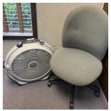 Office Chair and Wind Machine Fan