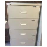 4-Drawer Hon Lateral Filing Cabinet, Beige