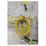 Yellow String Work Lights with Cage Covers