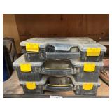 Stacked Plastic Organizer Boxes With Hardware