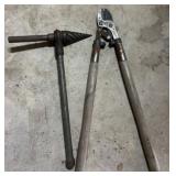 Metal Log Splitter and Lopper with Wood Handles