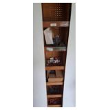 Wood Shelf Lot With Assorted Hardware Items