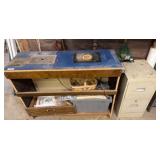 Worktable With Router and Filing Cabinet