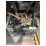 Hand Tools in Plastic Storage Crate
