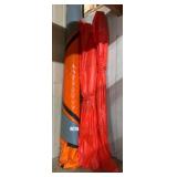 Two Orange and Gray Inflatable Items