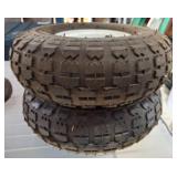 Two Off-Road Tires with Mounted Steel Wheels