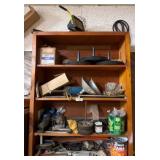 Wooden Shelf with Assorted Tools and Hardware