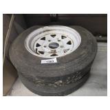 Two 5.30-12 Tires with White Steel Rims