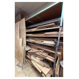 Wood Planks and Panels on Metal Shelving