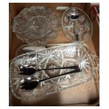 Pressed Glass Serving Dishes and Utensils