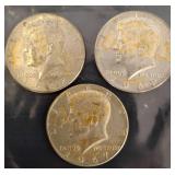 1967 and 1969 Kennedy Half Dollar Coins, Set of Th
