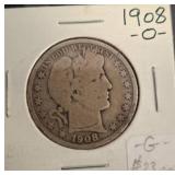 1908-O Barber Half Dollar Coin