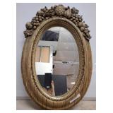 Oval Mirror with Fruit Motif Frame