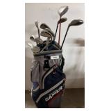 Golf Bag with Assorted Clubs by Spalding and Other