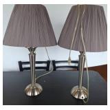 Brushed Metal Table Lamps with Shades