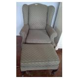 Rowe Upholstered Wingback Chair and Ottoman