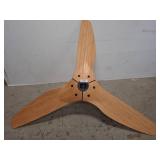 Wood-Blade Ceiling Fan With Black Mount