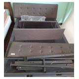 Gray Upholstered Bed Frame with Components