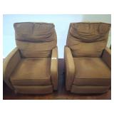 Brown Upholstered Recliner Armchairs
