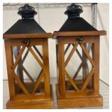 Wooden Lanterns with Glass Panels