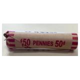 Roll of Wheat Pennies in Paper Wrapper