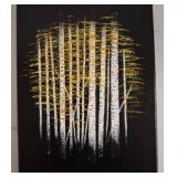 Acrylic Painting of Trees Signed by Dudek