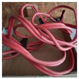 Red Jumper Cables with Metal Clamps