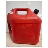 Red Plastic 5-Gallon Gasoline Container