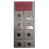8 Brilliant Uncirculated Roosevelt Dimes