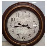 Round Wooden Framed Quartz Wall Clock
