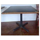 Square Black-Top Table with Metal Base