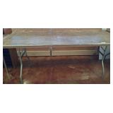 Rectangular Folding Table, Wood Top & Metal Legs