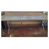 Rectangular Folding Table, Wood Top & Metal Legs