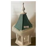 Wooden Hexagonal Birdhouse with Green Roof