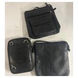 Three Black Leather Crossbody Bags