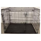 Foldable Metal Wire Pet Crate With Tray Base