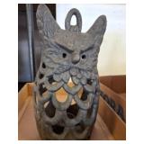 Cast Iron Owl-Shaped Decorative Lantern