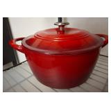 Red Enamel Cast Iron Dutch Oven with Lid