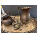 Silver-Plated Tea Set with Tray and Utensils